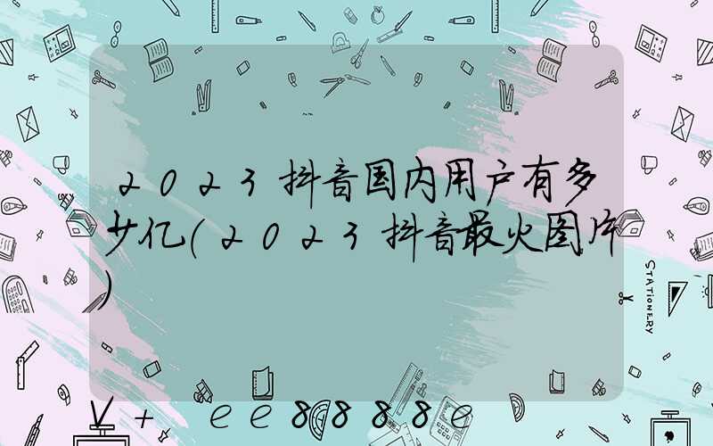 2023抖音国内用户有多少亿(2023抖音最火图片)