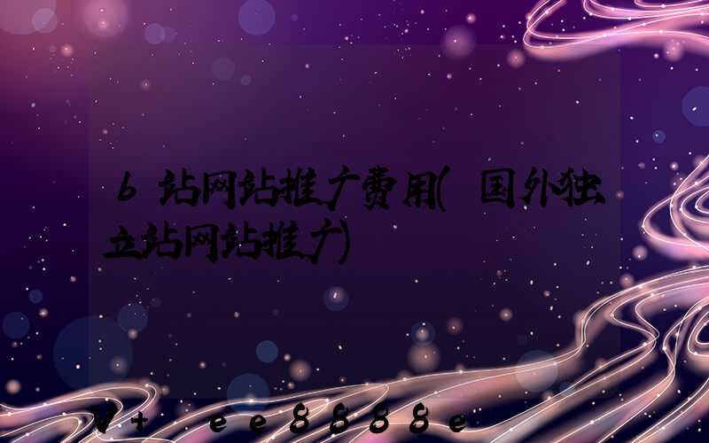 b站网站推广费用(国外独立站网站推广)