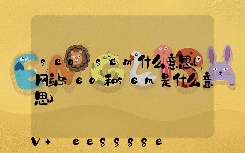 seo_sem什么意思(网站seo和sem是什么意思)