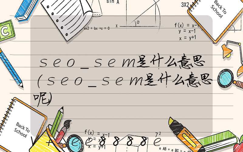 seo_sem是什么意思(seo_sem是什么意思呢)