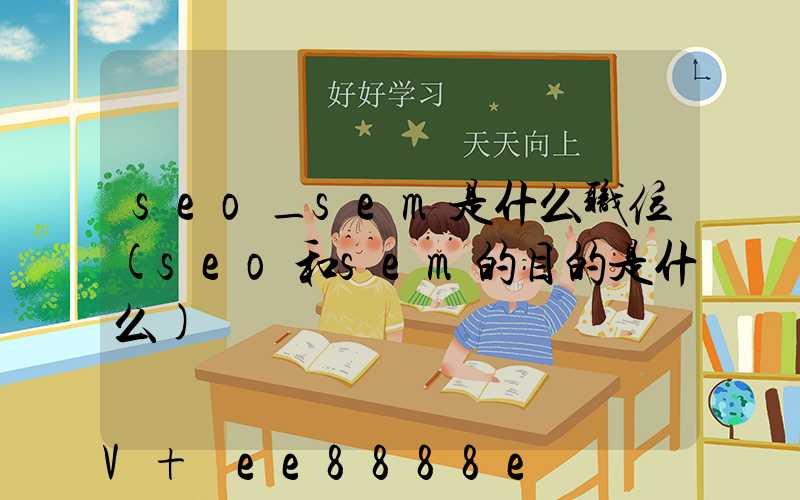 seo_sem是什么职位(seo和sem的目的是什么)