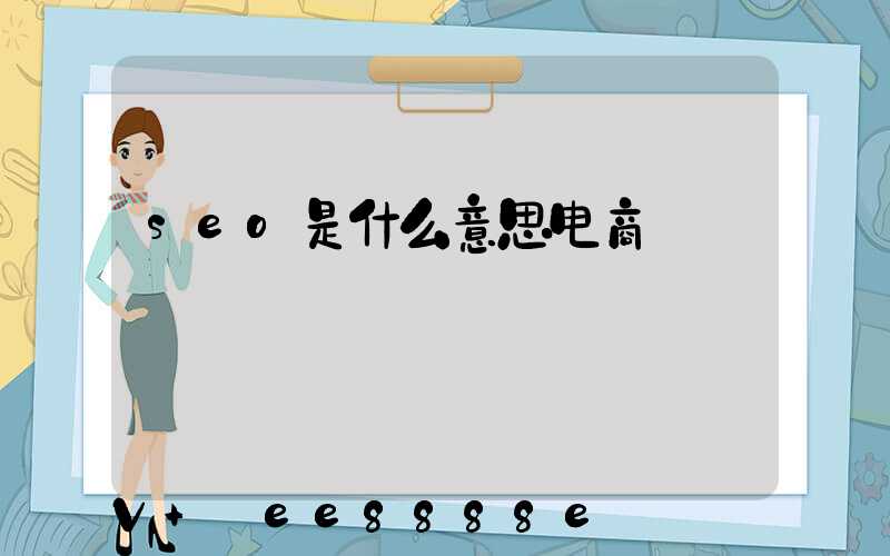 seo是什么意思电商
