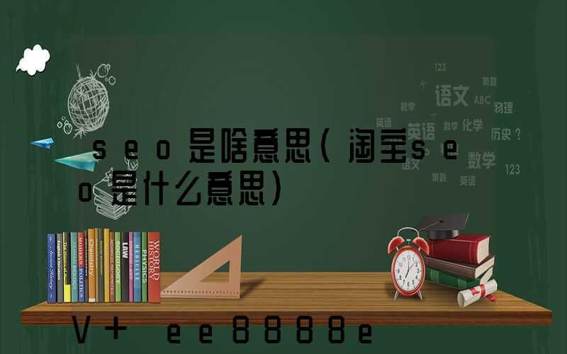 seo是啥意思(淘宝seo是什么意思)