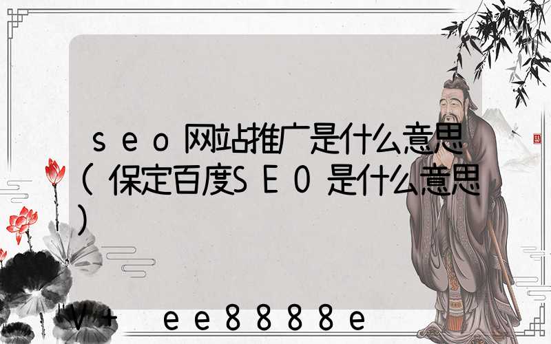 seo网站推广是什么意思(保定百度SEO是什么意思)