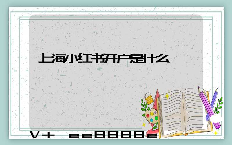 上海小红书开户是什么