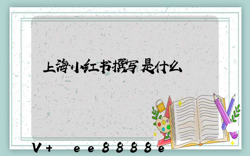 上海小红书撰写是什么