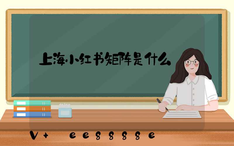 上海小红书矩阵是什么