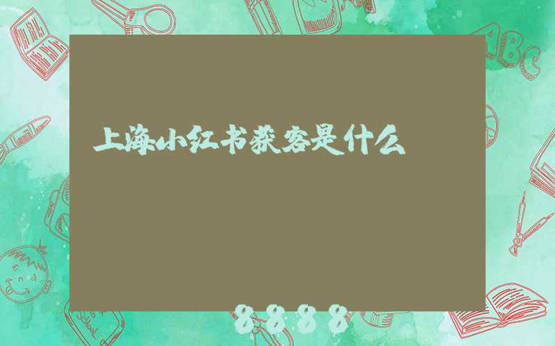 上海小红书获客是什么