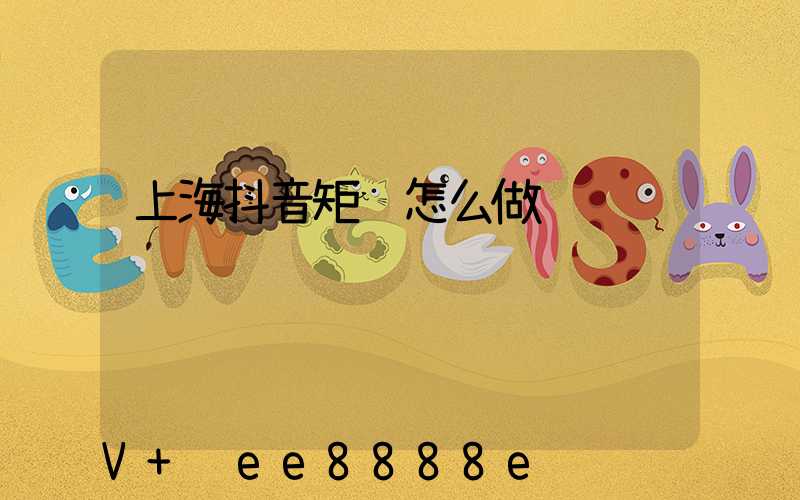 上海抖音矩阵怎么做