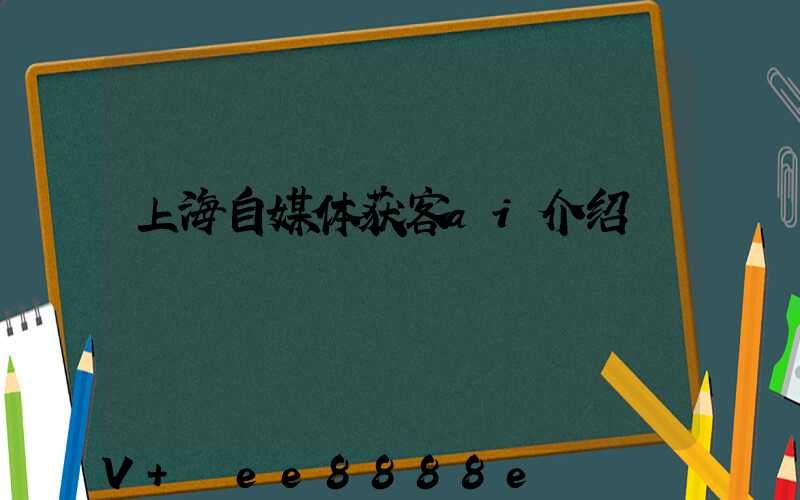 上海自媒体获客ai介绍
