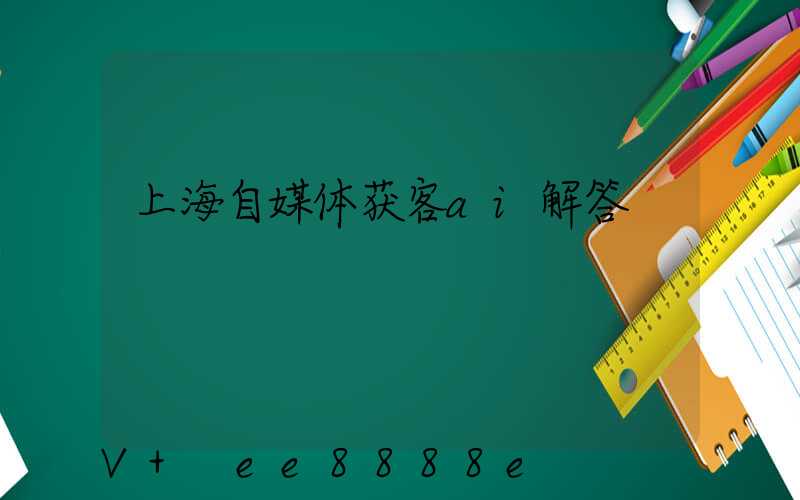 上海自媒体获客ai解答