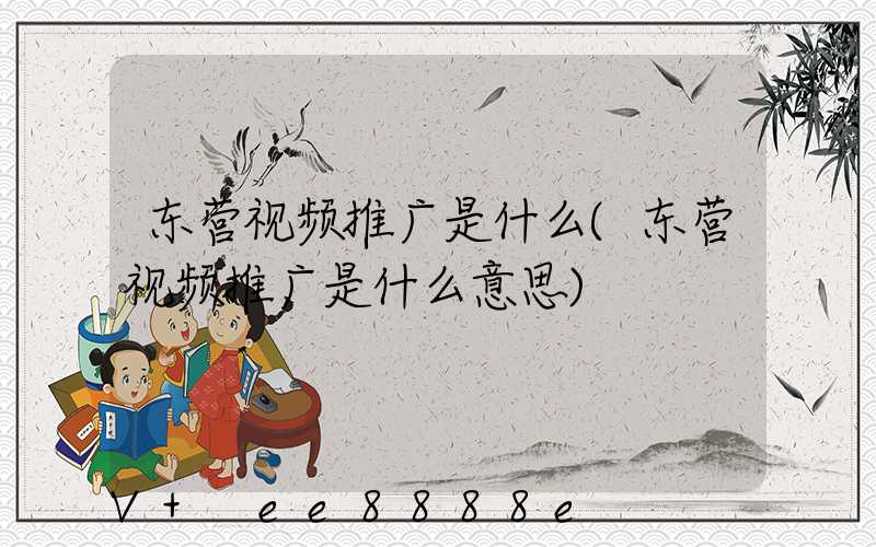 东营视频推广是什么(东营视频推广是什么意思)