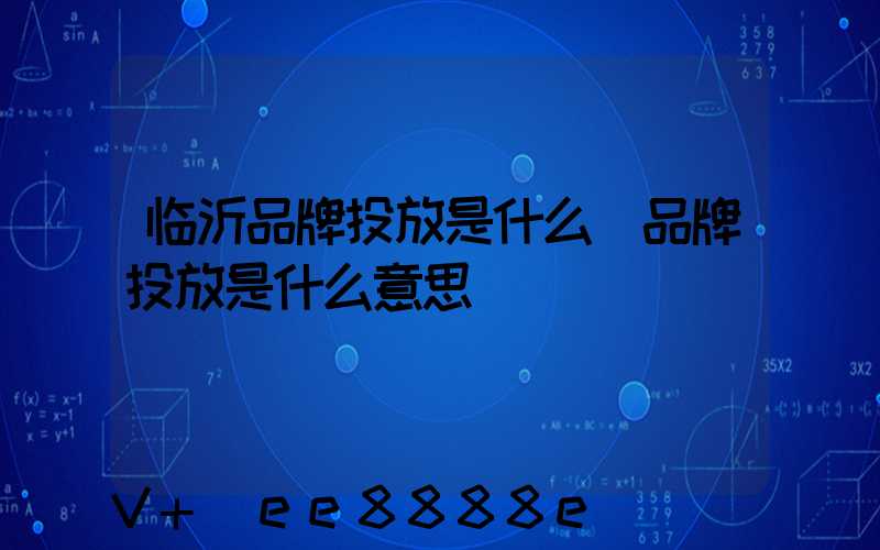临沂品牌投放是什么(品牌投放是什么意思)