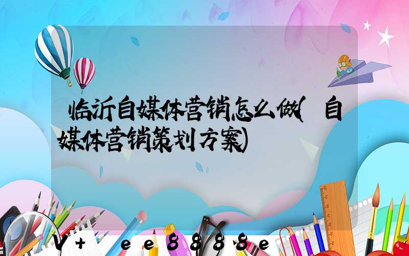 临沂自媒体营销怎么做(自媒体营销策划方案)