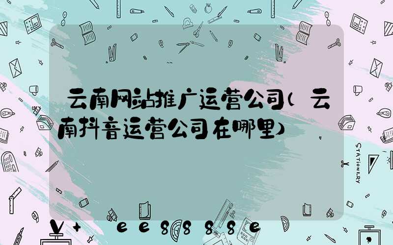 云南网站推广运营公司(云南抖音运营公司在哪里)