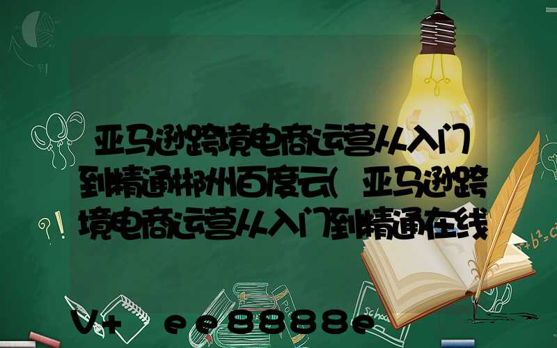 亚马逊跨境电商运营从入门到精通郴州百度云(亚马逊跨境电商运营从入门到精通在线阅读)