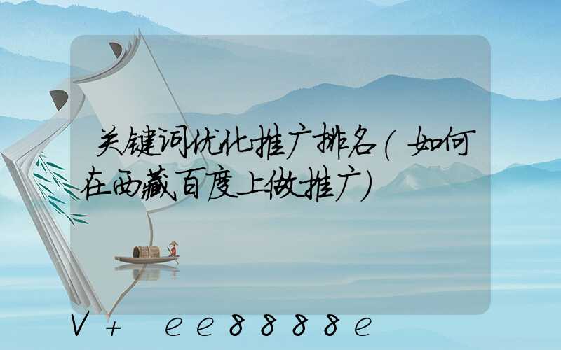 关键词优化推广排名(如何在西藏百度上做推广)