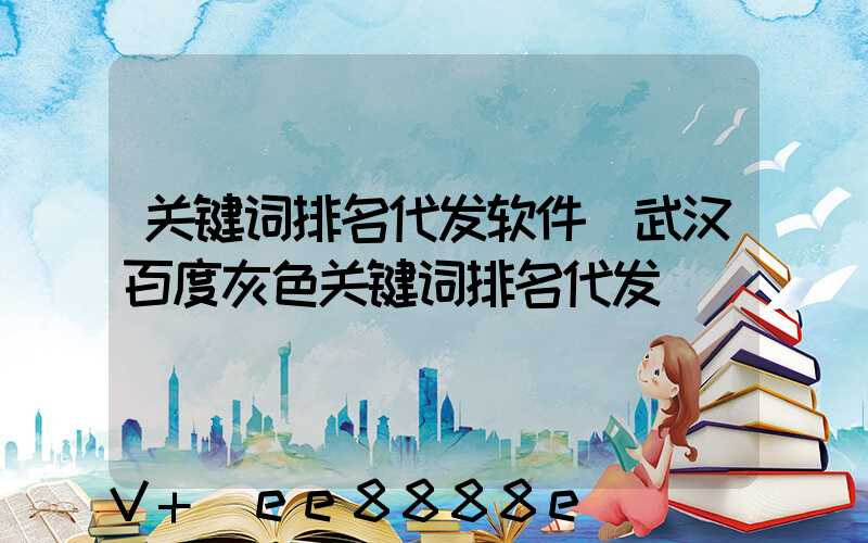 关键词排名代发软件(武汉百度灰色关键词排名代发)