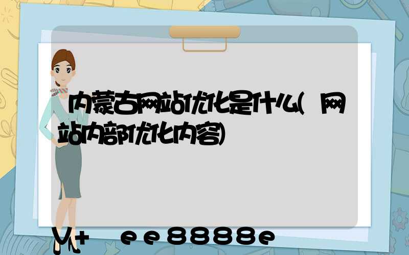 内蒙古网站优化是什么(网站内部优化内容)
