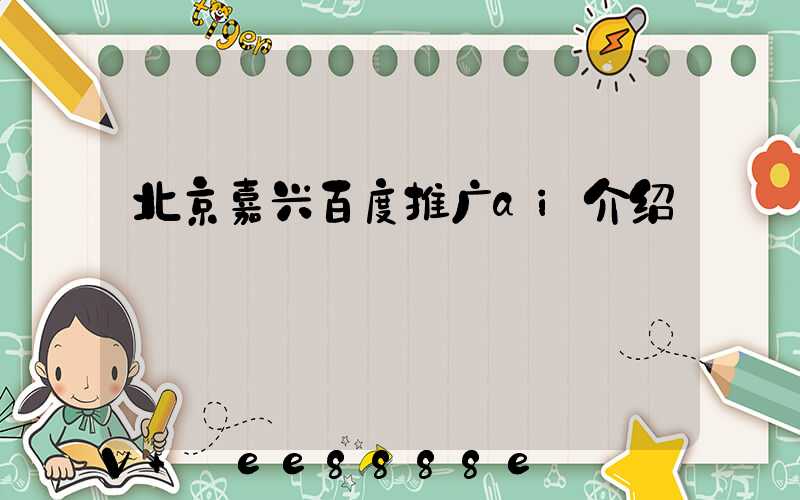 北京嘉兴百度推广ai介绍