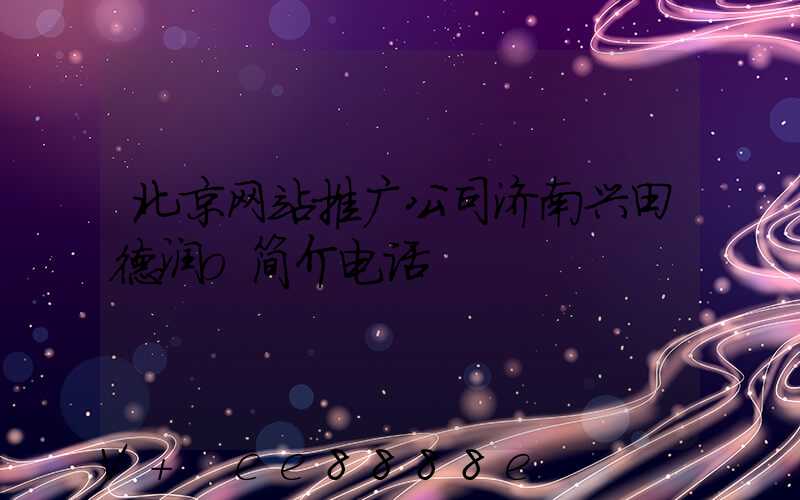 北京网站推广公司济南兴田德润o简介电话