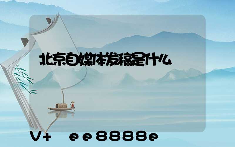 北京自媒体发稿是什么