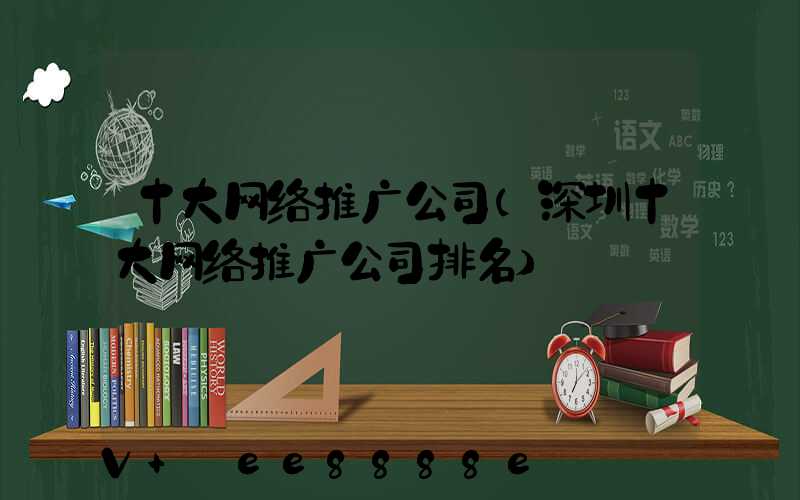 十大网络推广公司(深圳十大网络推广公司排名)