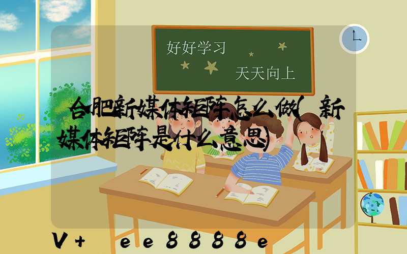 合肥新媒体矩阵怎么做(新媒体矩阵是什么意思)