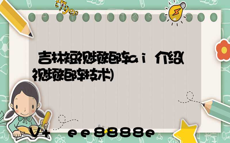 吉林短视频矩阵ai介绍(视频矩阵技术)