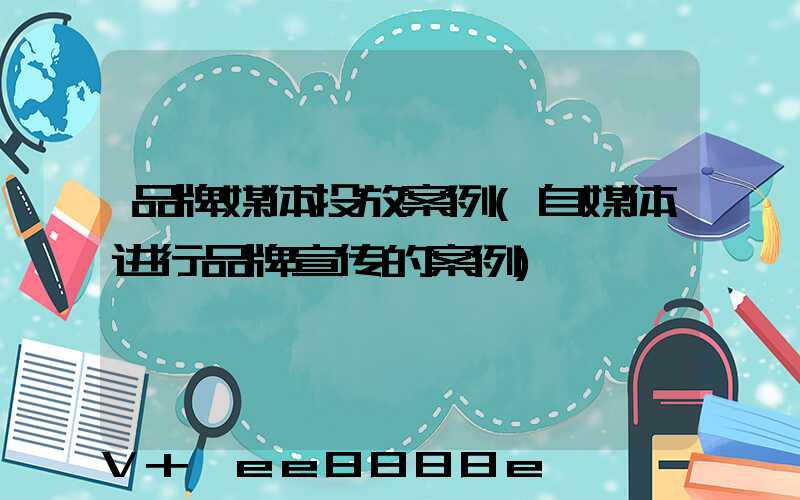 品牌媒体投放案例(自媒体进行品牌宣传的案例)