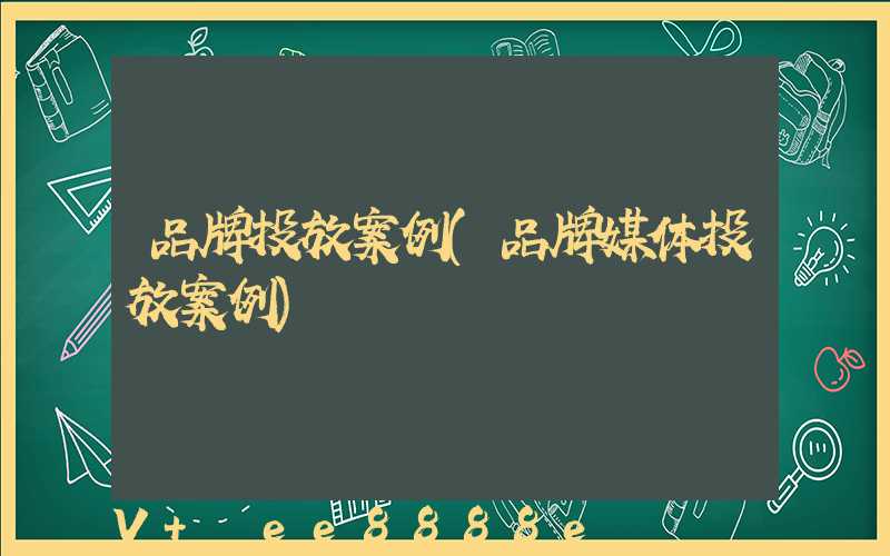 品牌投放案例(品牌媒体投放案例)