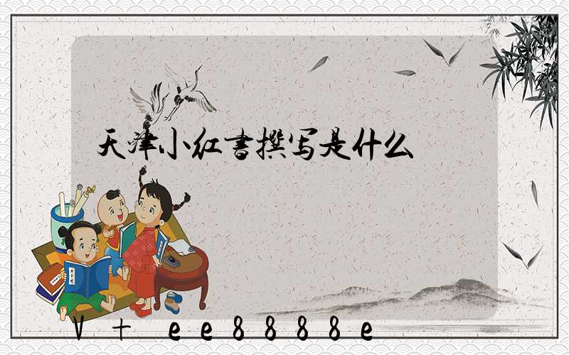 天津小红书撰写是什么