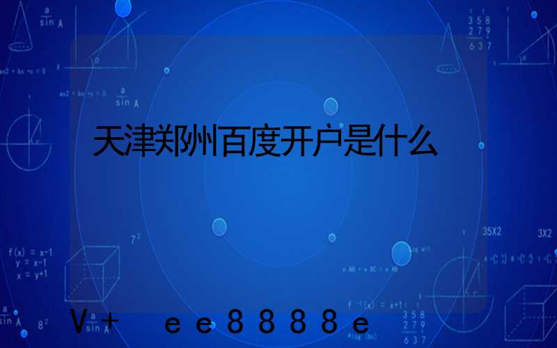 天津郑州百度开户是什么