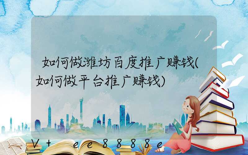 如何做潍坊百度推广赚钱(如何做平台推广赚钱)