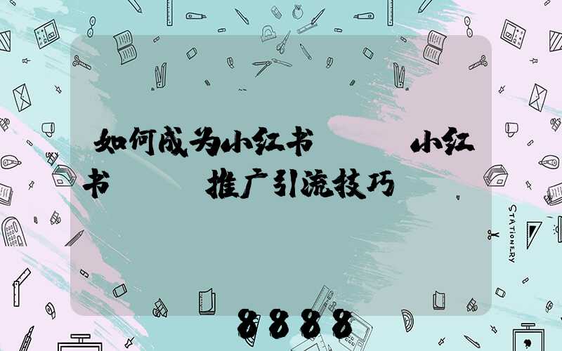 如何成为小红书kol小红书KOL推广引流技巧