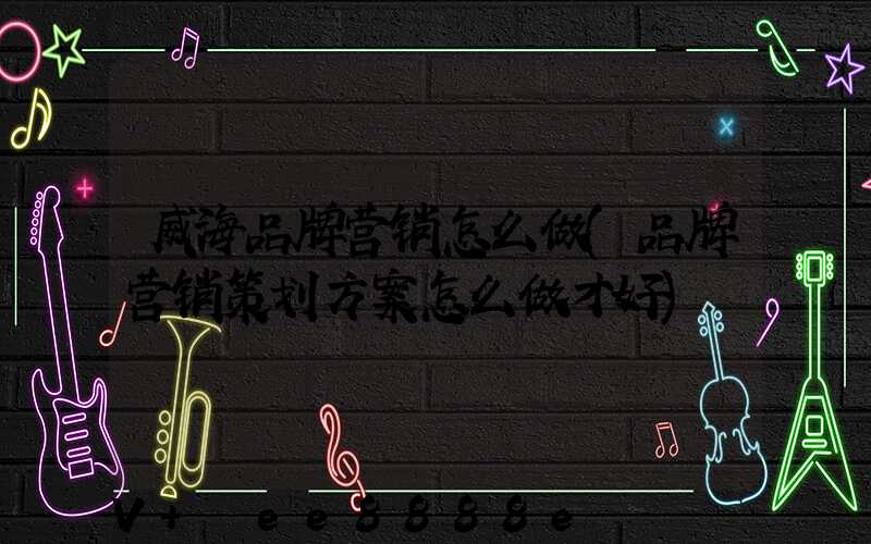 威海品牌营销怎么做(品牌营销策划方案怎么做才好)