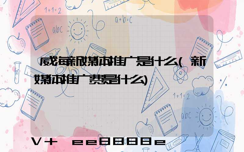 威海新媒体推广是什么(新媒体推广费是什么)