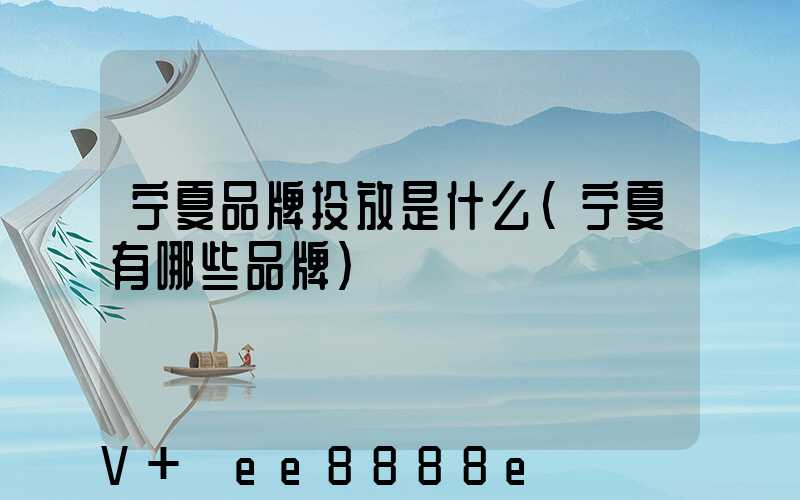 宁夏品牌投放是什么(宁夏有哪些品牌)