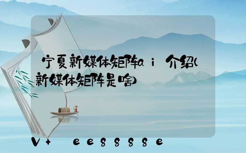 宁夏新媒体矩阵ai介绍(新媒体矩阵是啥)