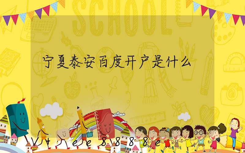 宁夏泰安百度开户是什么