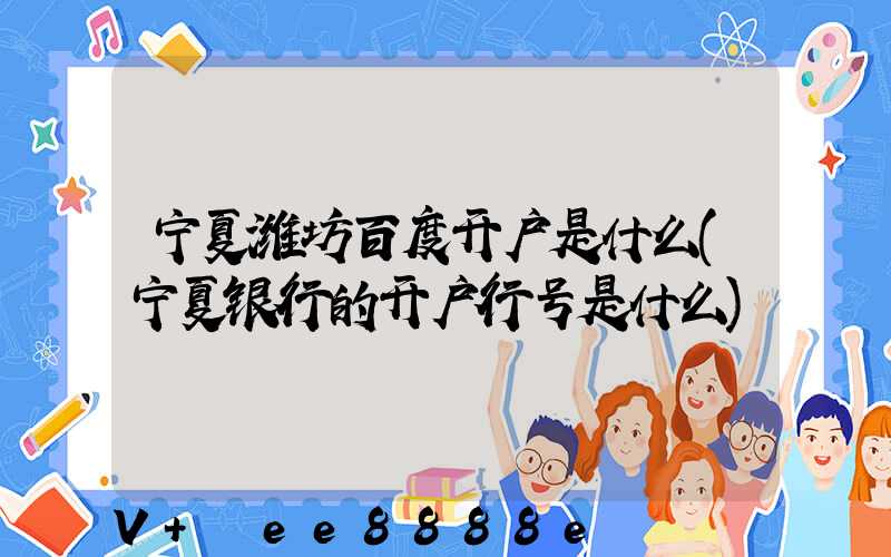 宁夏潍坊百度开户是什么(宁夏银行的开户行号是什么)