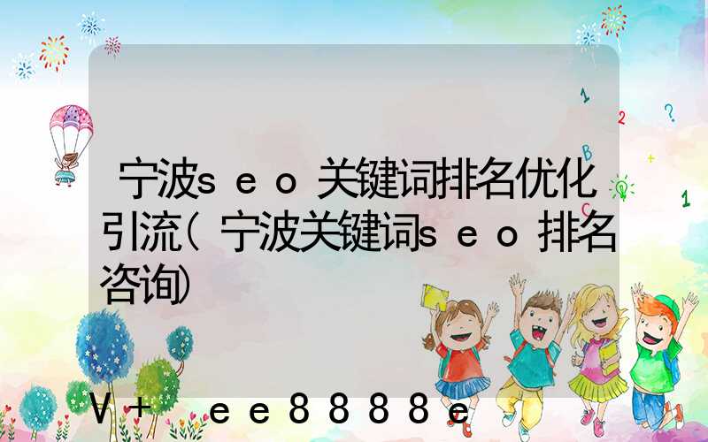 宁波seo关键词排名优化引流(宁波关键词seo排名咨询)