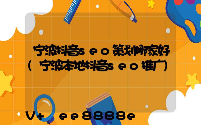 宁波抖音seo策划哪家好(宁波本地抖音seo推广)