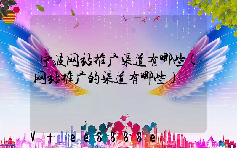 宁波网站推广渠道有哪些(网站推广的渠道有哪些)