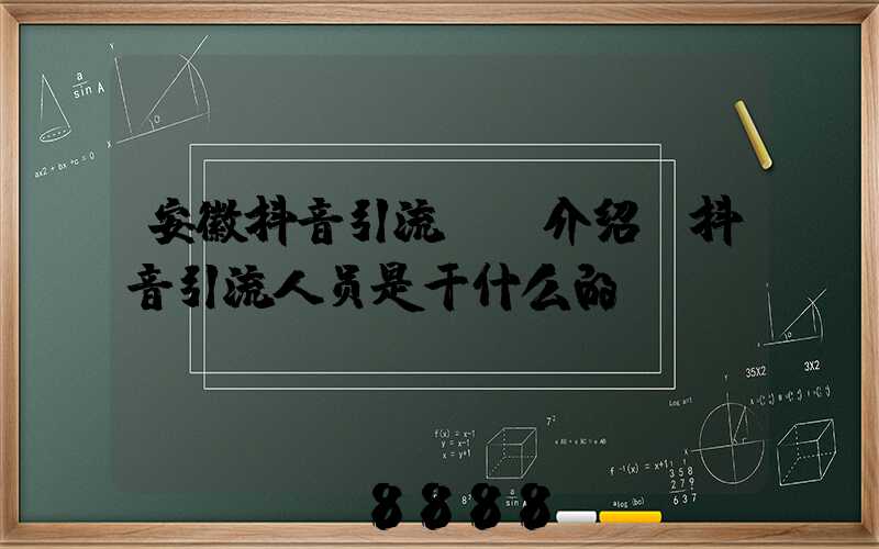 安徽抖音引流ai介绍(抖音引流人员是干什么的)