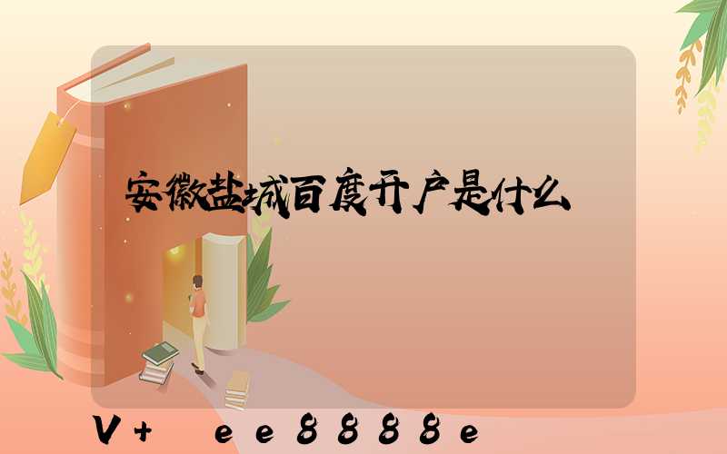 安徽盐城百度开户是什么