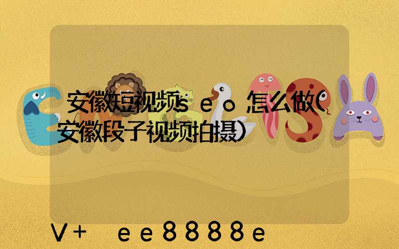 安徽短视频seo怎么做(安徽段子视频拍摄)