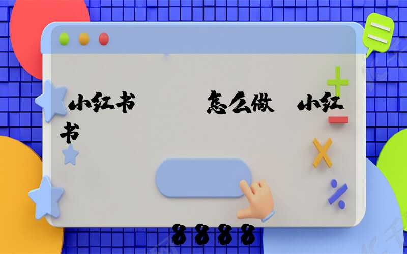 小红书seo怎么做(小红书seo)