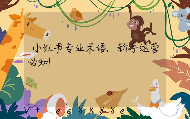 小红书专业术语,新手运营必知!