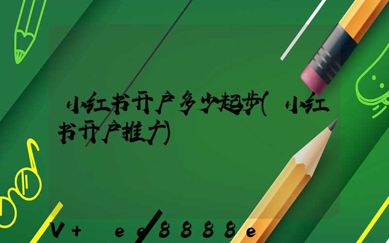小红书开户多少起步(小红书开户推广)